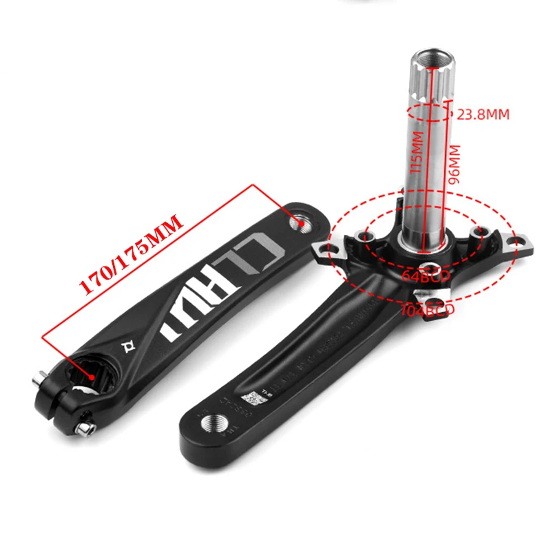 

Applicable to Haomeng Mountain Bike Hollow Crankset Positive and Negative Chainring 32T34T36T38T40TChrome-molybdenum Steel Chain