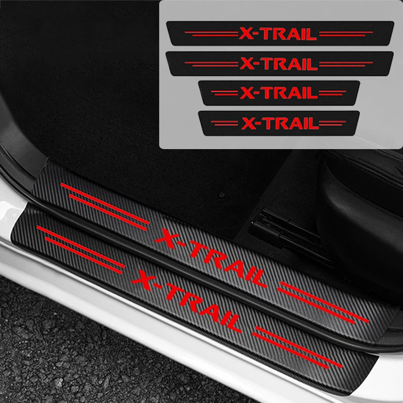Cinta protectora para umbral de maletero de puerta de coche, pegatinas para Nissan x-trail emblema XTrail T31 T32 Tiida Teana 350Z Qashqai