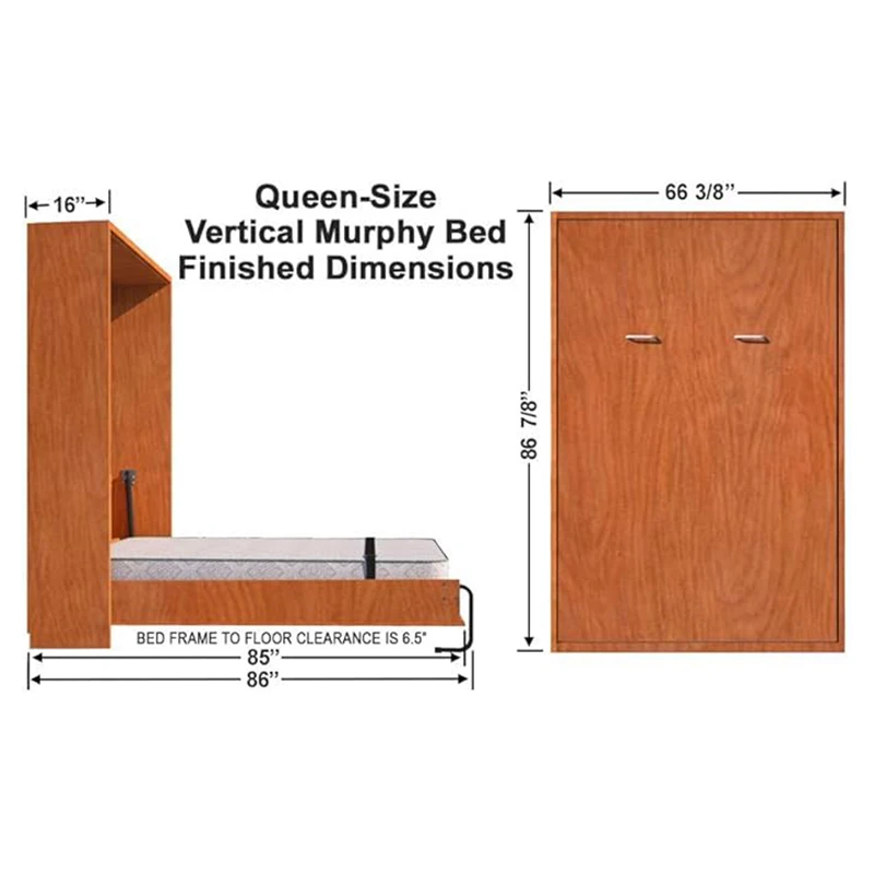 Wholesale Horizontal Hidden Space Saving Hardware Size Desk Folding Mechanism Full Queen Murphy Wall Bed Hardware Kit view 5