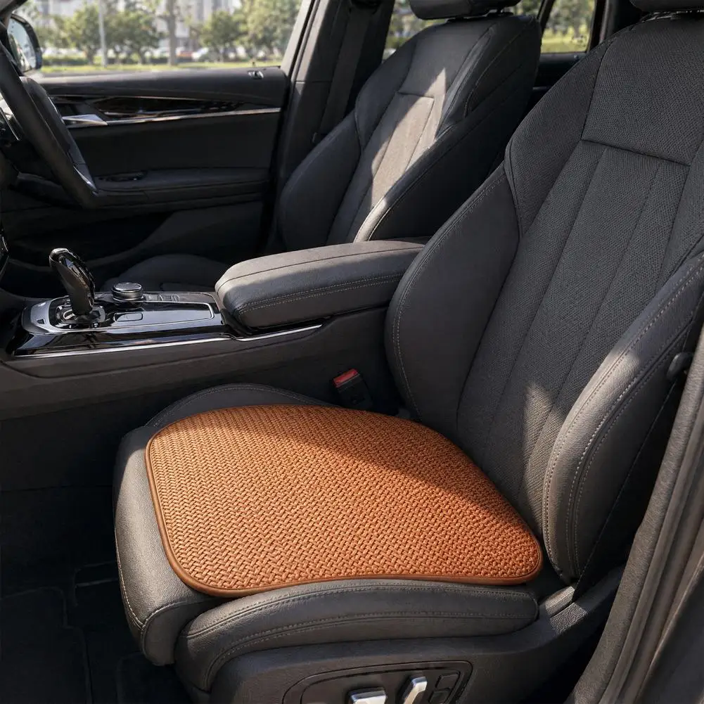 Handwoven Rattan Seat Cushion, Summer Breathable Square Chair Mat, Anti-slip Cooling Sitting Pad for Dining & Office Chairs