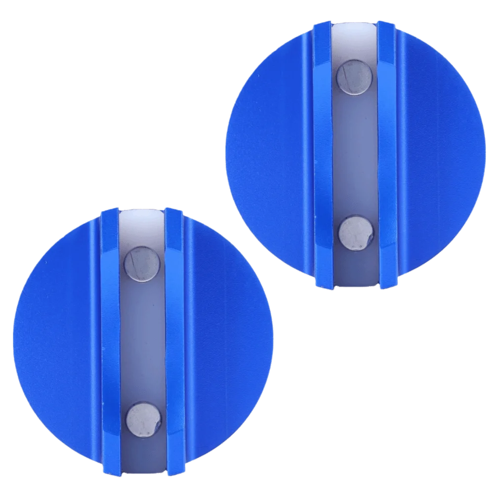 2pcs Blue Universal Fit Magnetic Jack Pad Slotted Design Strong Construction Grooved Jack Pad Pinch Weld Jack Pad For Car Repair