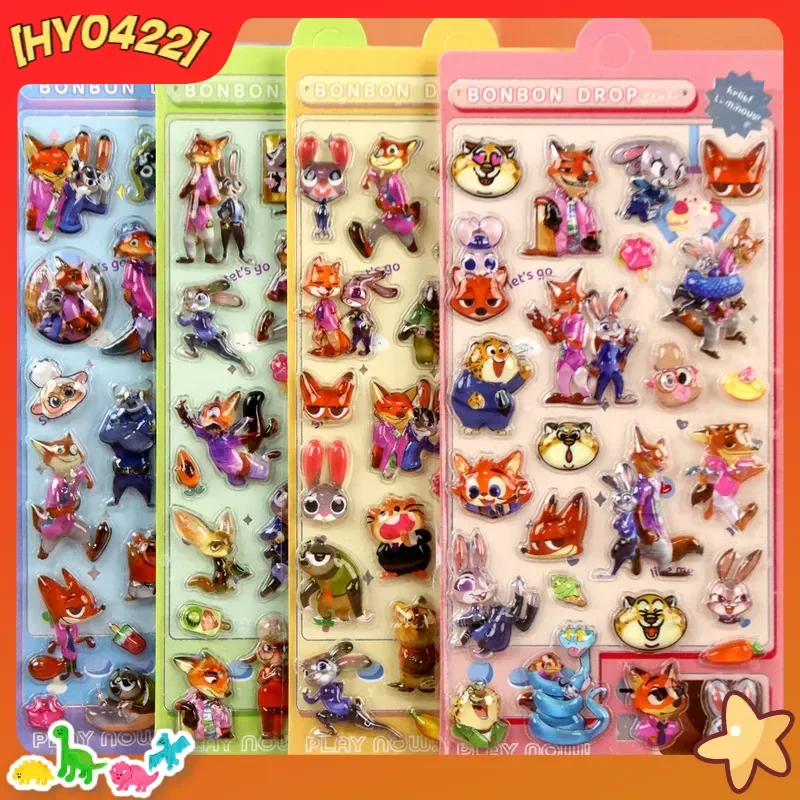 

Zootopia 3d 4 шт. тисненая наклейка с кристаллами слепая коробка Diy чехол для мобильного телефона украшение студенческие канцелярские принадлежности справочник наклейка подарок