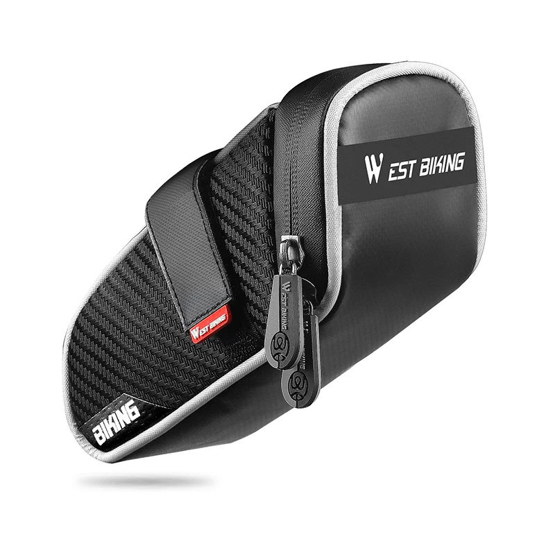 AliExpress West Biking WEST BIKING Waterproof Bicycle Saddle Bag MTB Road Bike Saddlebags Reflective Striped Bicycle Tool Holder Bag MTB Accessories