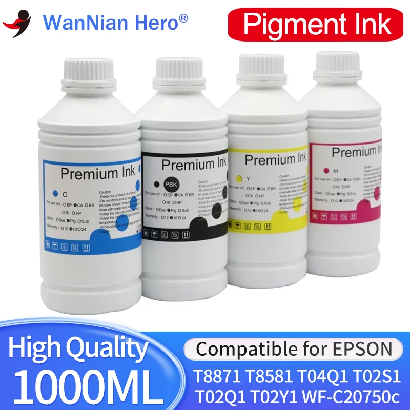 

1000ML T02Q1 T02Y1 T8871 T8581 T04Q1 T02S1 Ink Pigment Ink for EPSON WF-C20750c WF-C20750a WF-20600a C17590 C20590 M20590 Ink