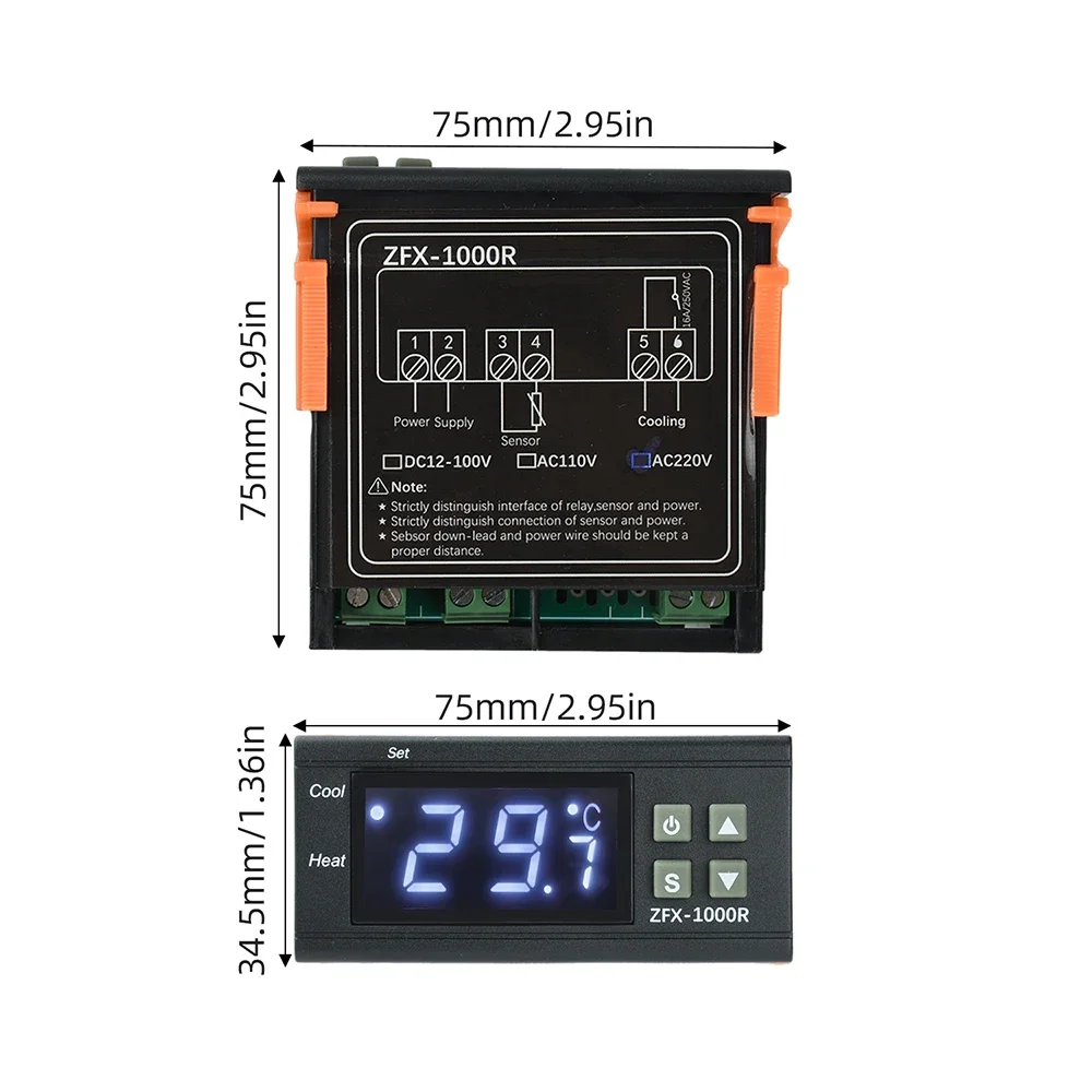 Industrieller Digitaler Temperaturregler mit Dual-Modus-Speicher 16A Relaisausgang -20 bis 300 Grad Temperaturbereich Thermostat – Detail 9