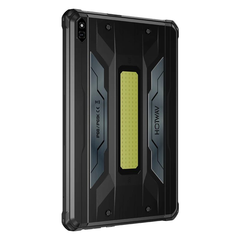 HOTWAV R7 Pro 10.1'' HD 120Hz Display 1080P Rugged Tablet 15600mAh Massive Battery 20W Fast Charging Android 16 Super Camping Light Pad 8GB RAM 256GB ROM 20MP + 5MP Camera Self-Developed AI Toolset Octa-core Tablet PC With Flexible Aluminum Stand