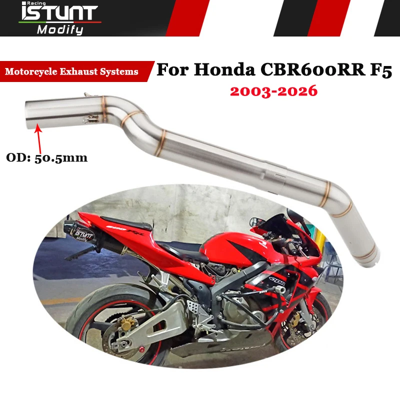 Slip On For Honda CBR600 CBR600RR F5 2003-2026 Motorcycle Exhaust Systems Link Pipe Escape Connect 51mm Muffler Stainless Steel