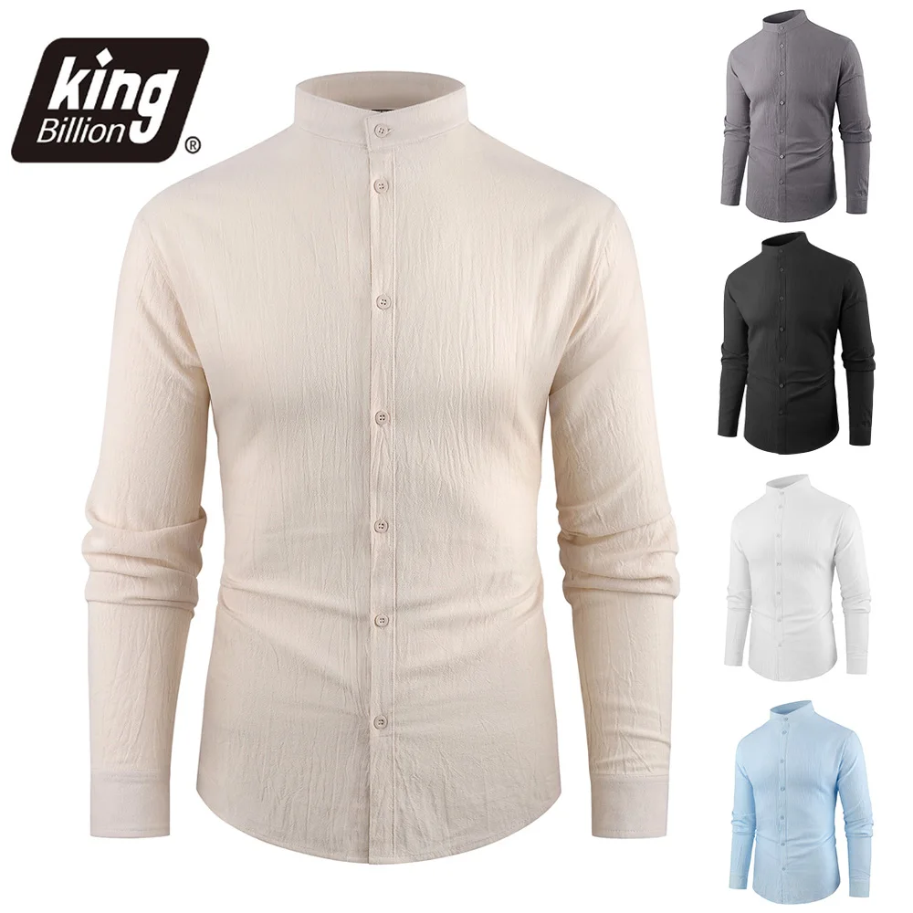 Cotton Linen Shirt for Men Henley Neck Casual Solid Color Button Tops Lightweight Breathable Single Breasted Cozy Shirts