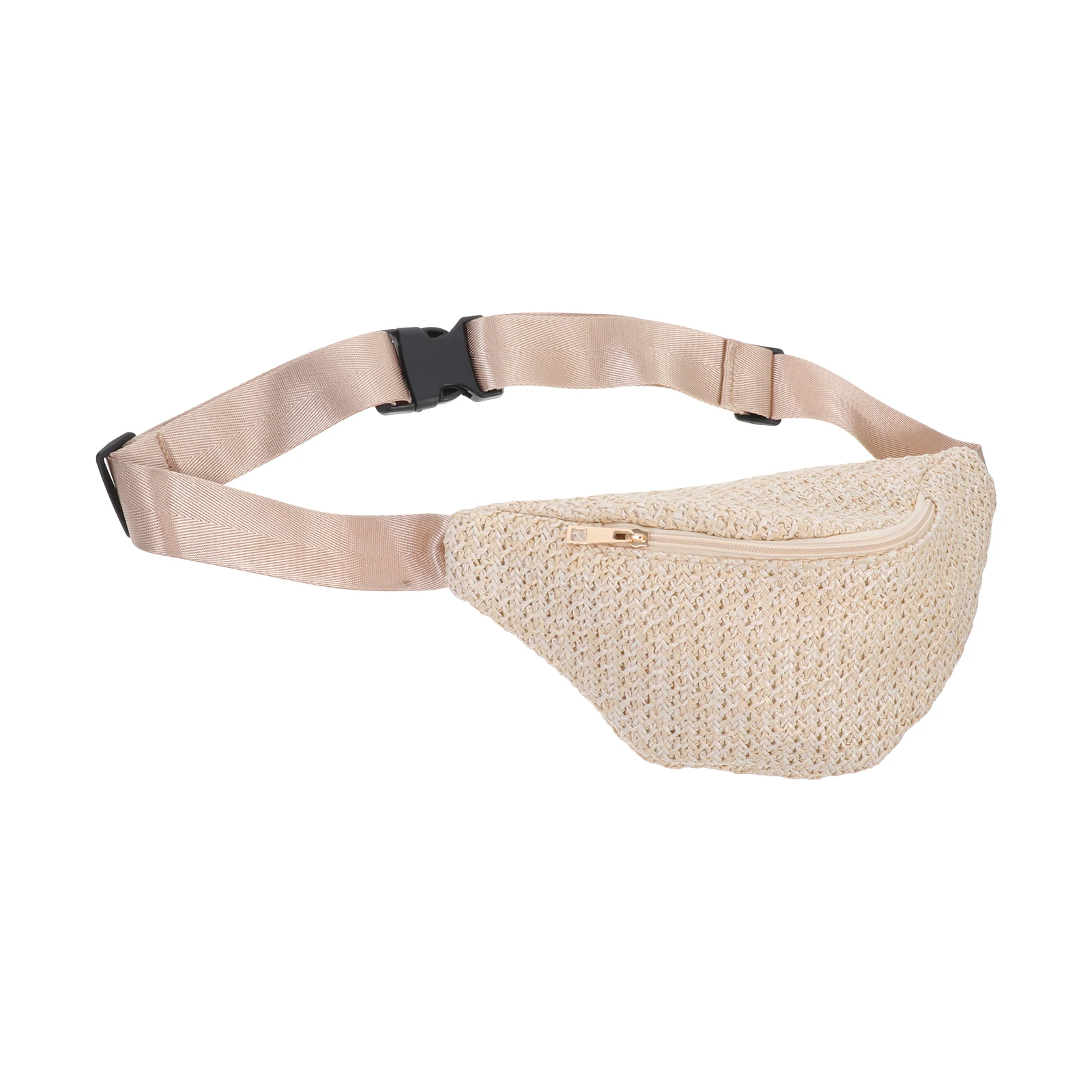 

Bag Summer Fanny Pack Beige Crossbody Bags Women Simulation Straw Chest Bag Outdoor Activities Hiking Bike Riding Dog