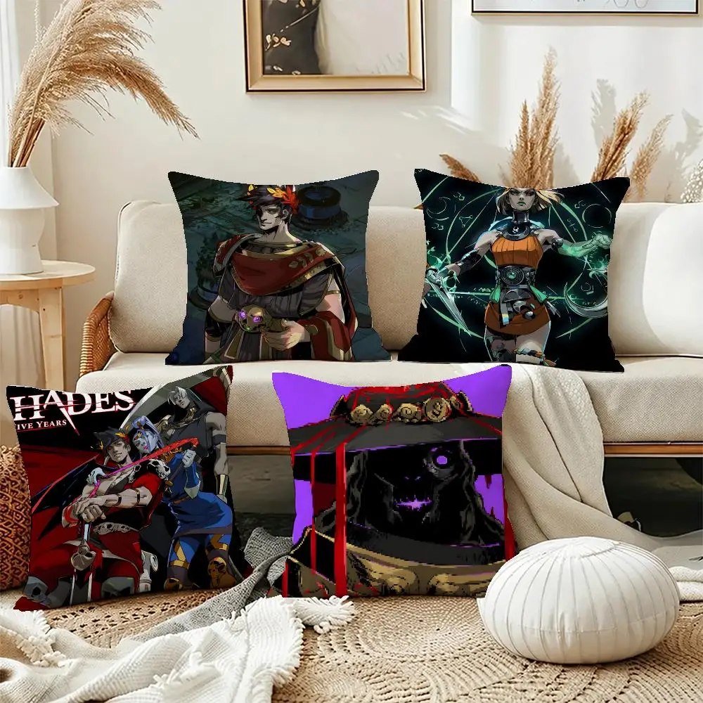 Pro Game Hades Cushion Cover Short Plush Pillowcase, Washable Wrinkle Resistant Cover for Bedroom Gift