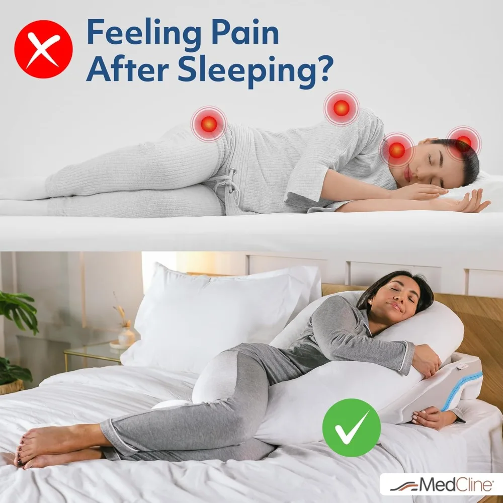 Shoulder Relief System, Bed Wedge Pillow for Shoulder Pain Relief with Therapeutic Body Pillow, Insert, Inclined Sleep Position