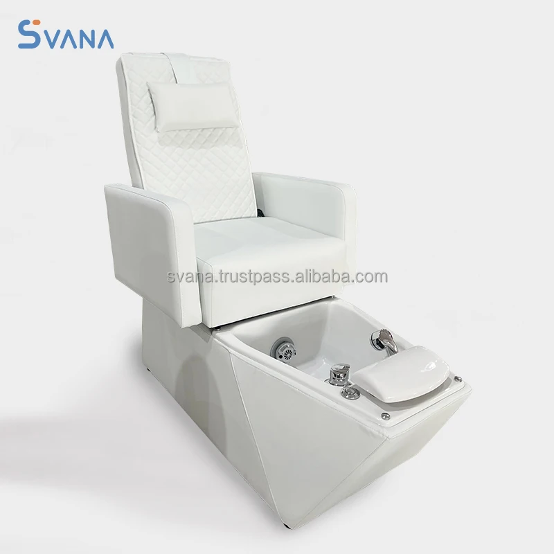 

Modern White Foot Spa Chair No Plumbing Pedicure Station Sofa