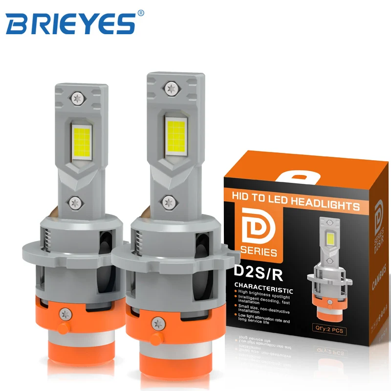 2PCS Plug and Play Car LED Headlight Bulb Cordless D2S D2R 35W 6500K Update Kit For OEM D2 HID Ballasts CANBUS Error Free