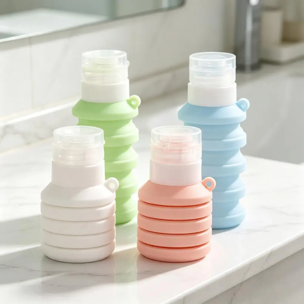 Refillable Travel Bottles Leakproof Silicone Containers 50ml 110ml Collapsible Silicone Travel Bottles Leak-proof Foldable