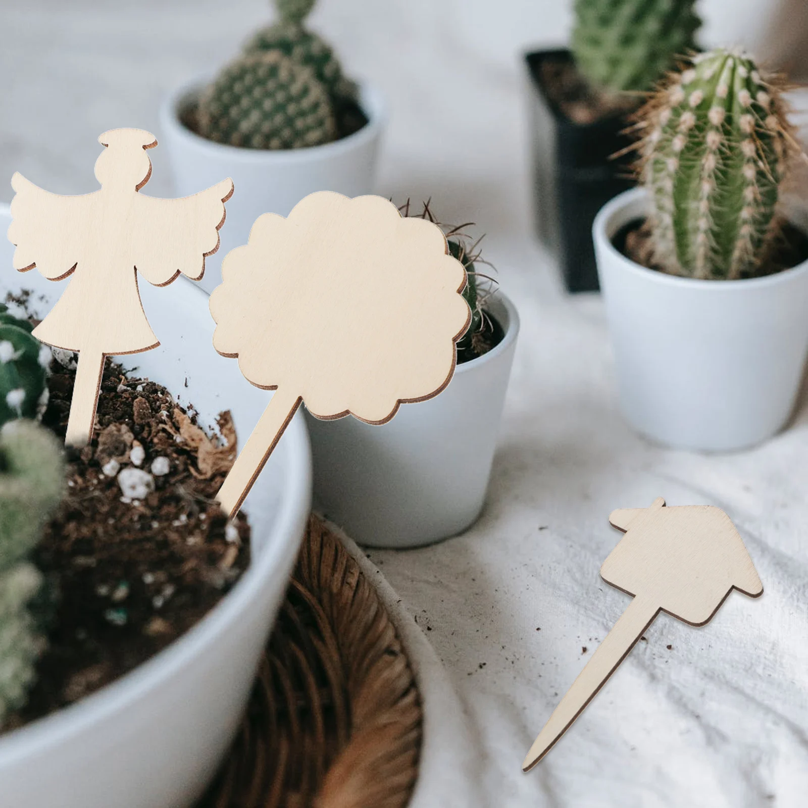 

12 Pcs Wooden Plant Labels Natural Firm Garden Decoration Classification Tags Sturdy Durable Flowers Simple Design Practical Add