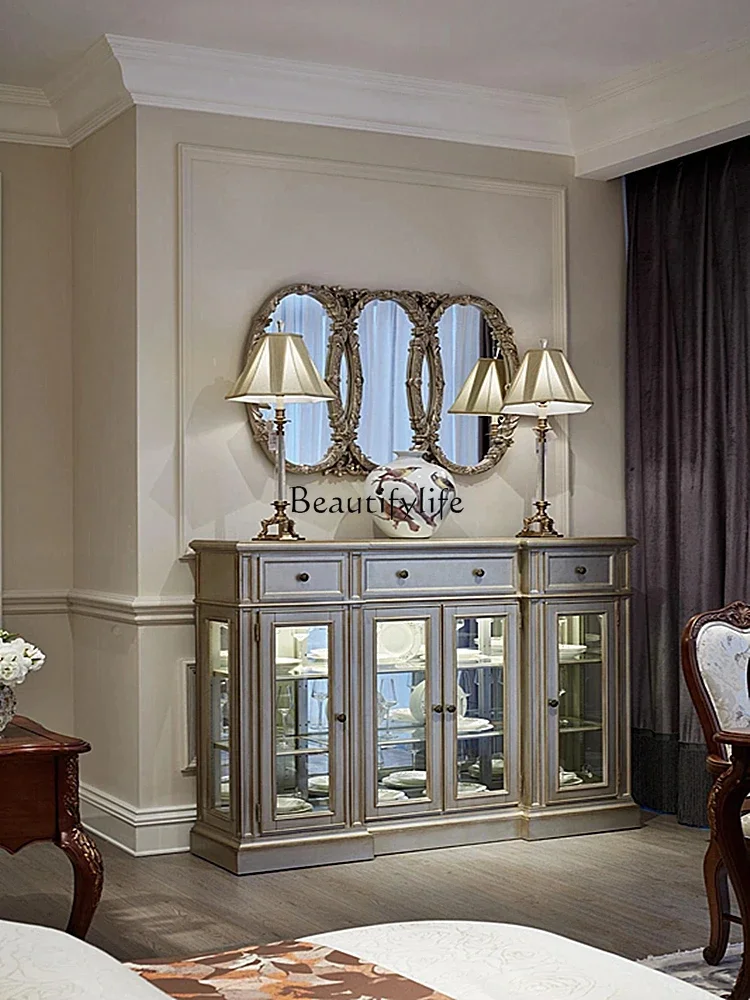 X4 parts and accessoriesAmerican rural solid wood foyer, entrance cabinet, French living room, modern light luxury dining side c