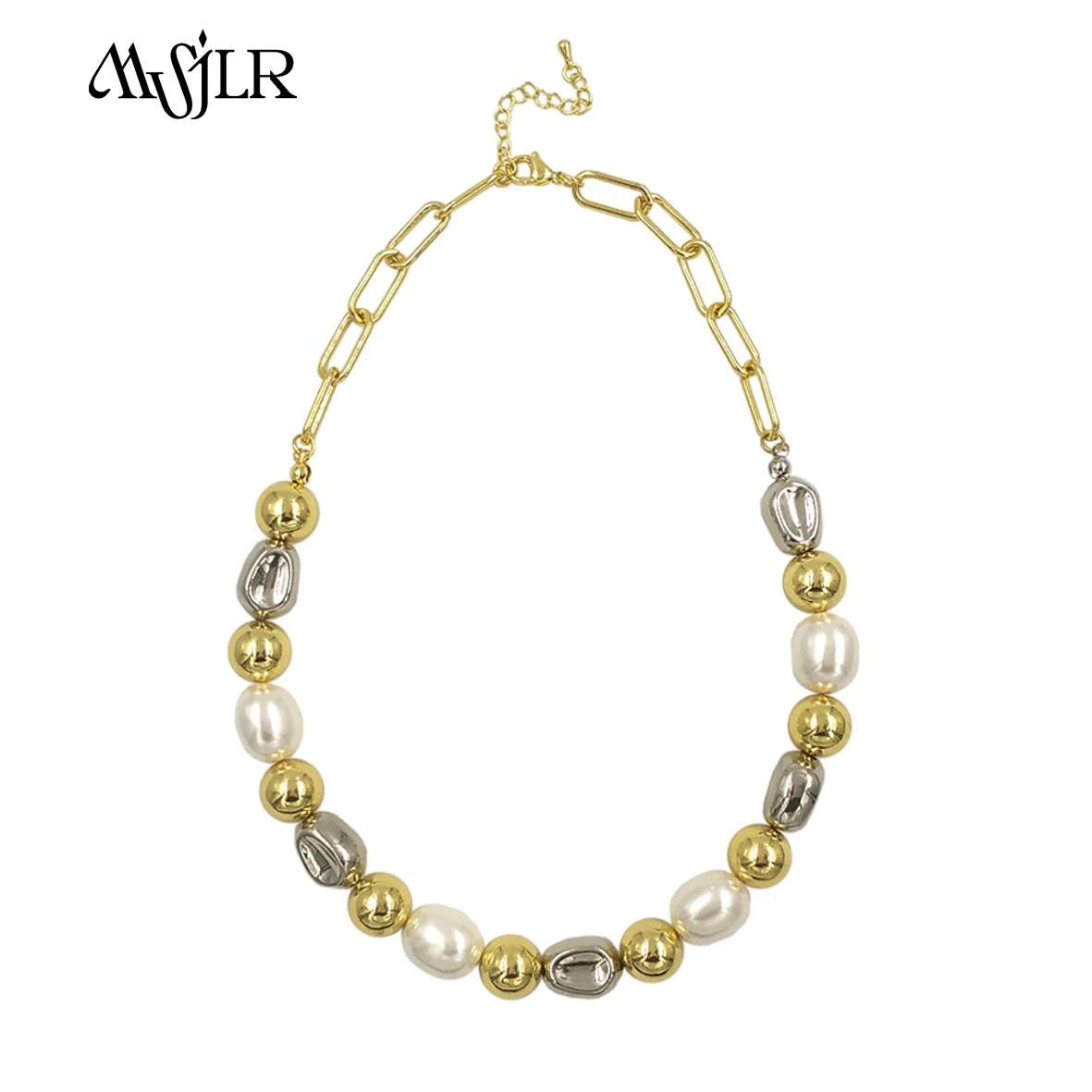 MVN118  WKT Wholesale High-end Feel Pearl Shell Necklace With 18k Gold Plated  For Women As Anniversary Gifts