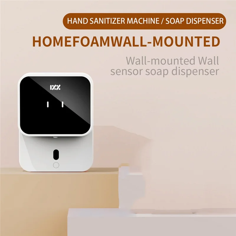 BAAO-Dispensador de sabão com sensor automático Dispensador de espuma automático recarregável montado na parede