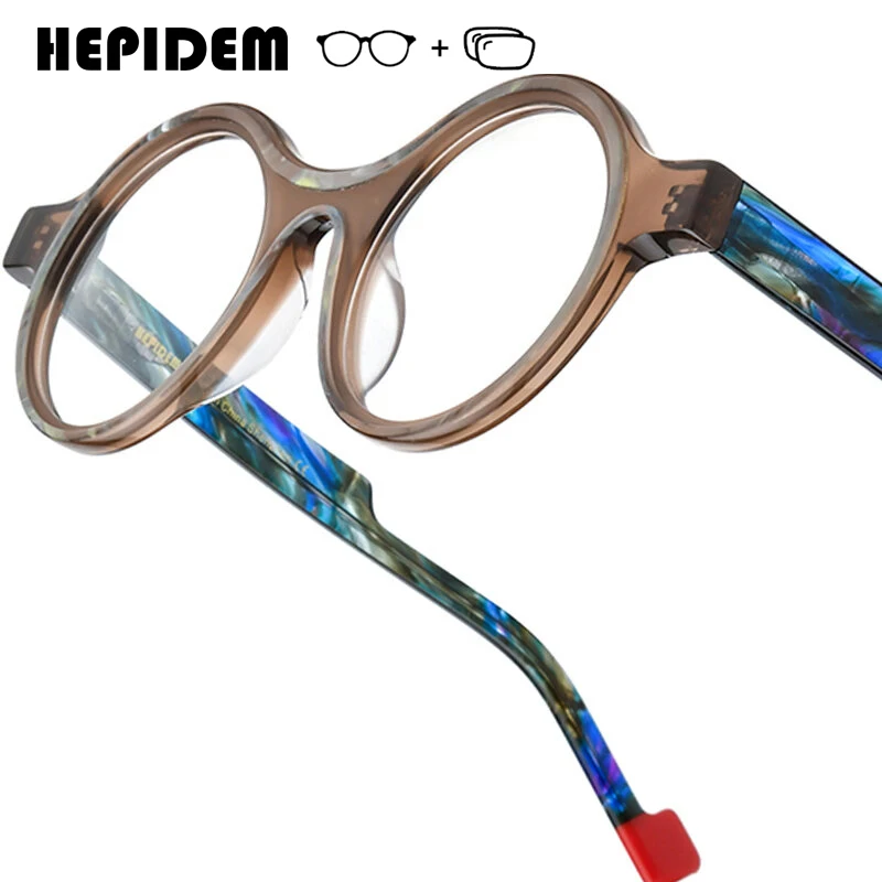 

HEPIDEM очки для близорукости по рецепту анти-синие фотохромные прогрессивные оптические линзы женские новые ацетатные круглые очки