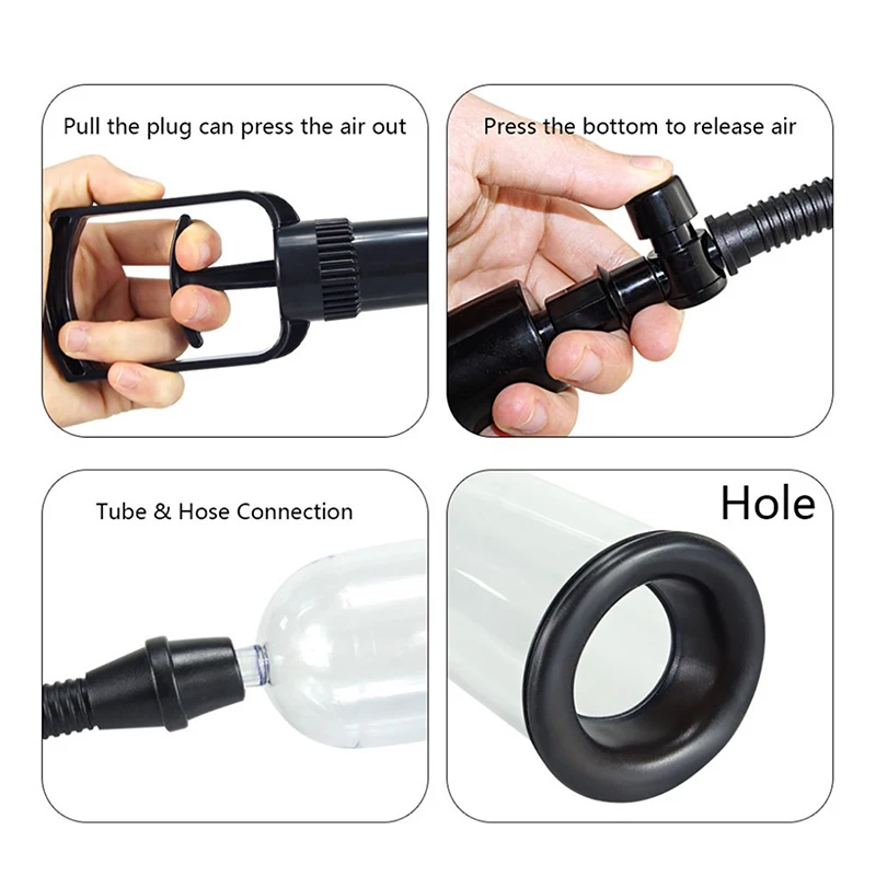 Adult Male Manual Penis Pump Vacuum Penis Training Extender Enhancer Male Masturbator