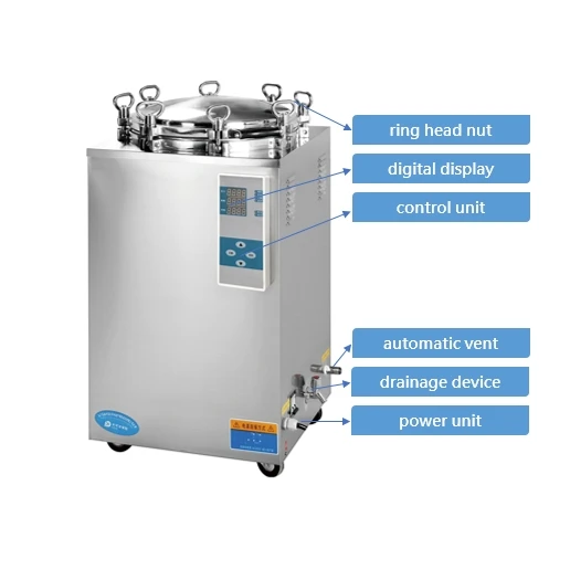 

100L High Temperature High Pressure Vertical Pressure Steam Sterilizer Hand Wheel Autoclave Machine