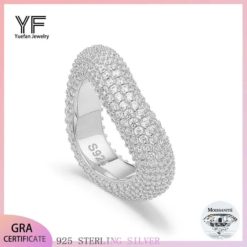 

Rings Sterling Silver 925 Plated 18k Hip Hop Rock Trendy Women Jewelry Full Zircon Personalized Ring For Woman Party Gift