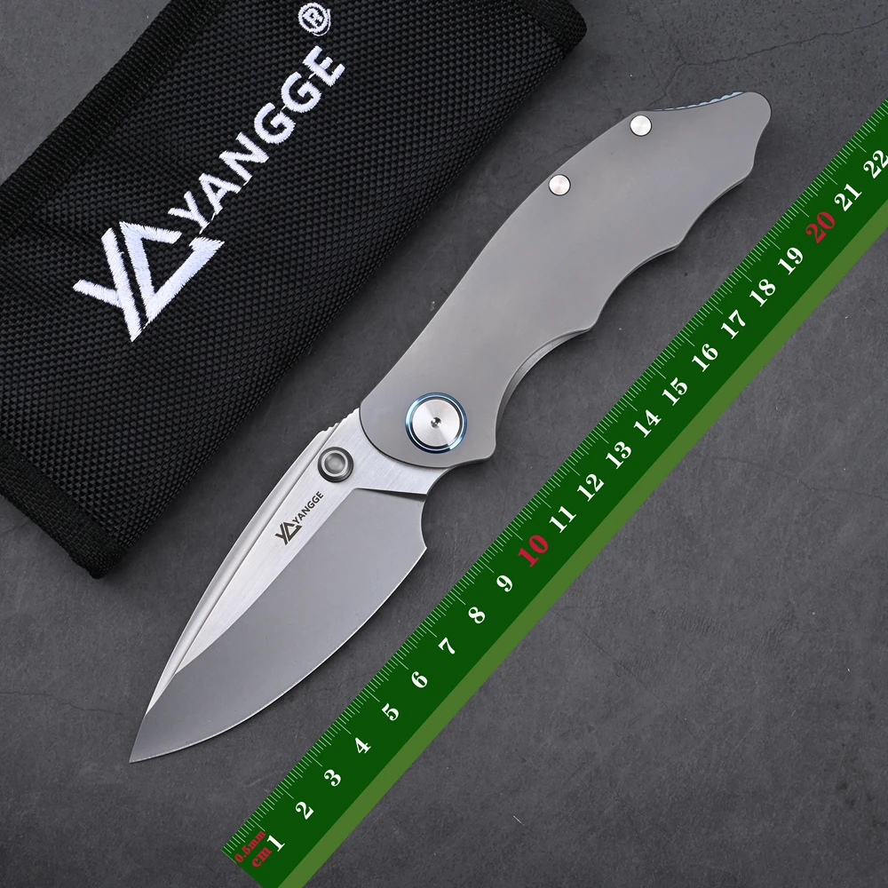 

YANGGE RIHE Design YG003 S90V Blade TC4 Titanium Handle Folding Knife Camping Outdoor Fishing Hiking Tactics Survivval EDC Tools