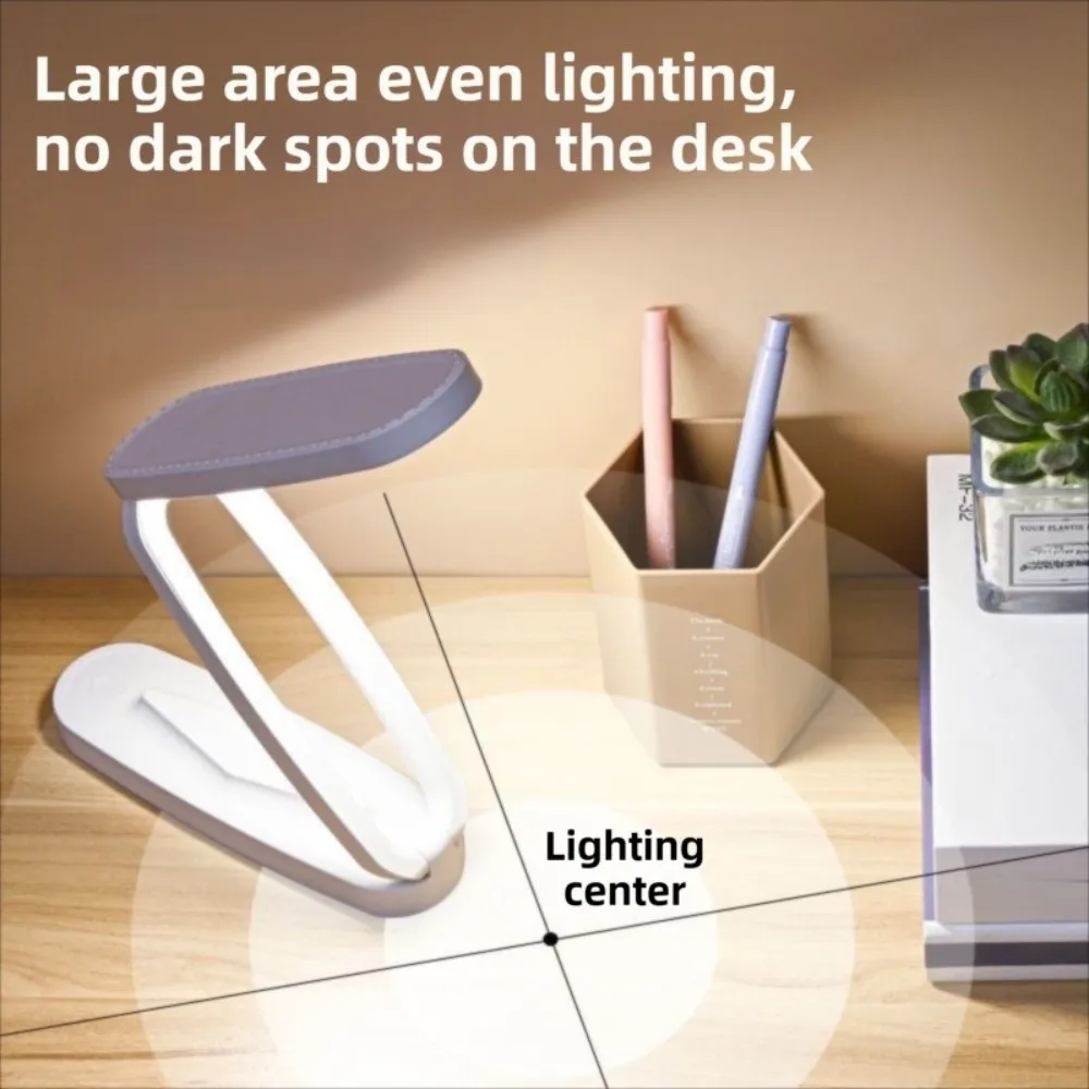 LED Charging Study Reading Light Eye Protection 180° Foldable Three-Fold Night Light Minimalist Stepless Dimmable