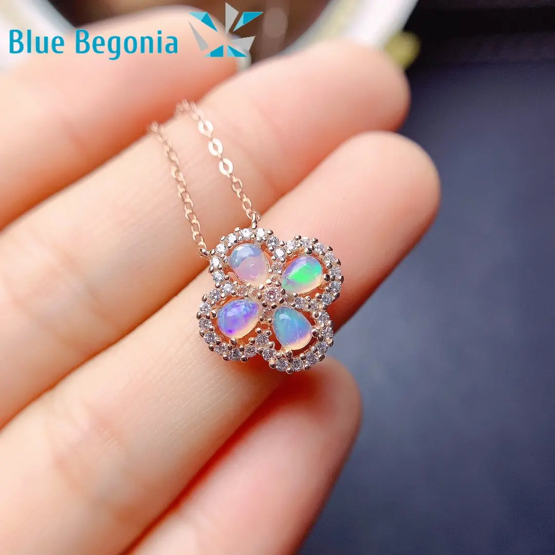 Natural color-changing opal pendant pendant boutique opal 925 Sterling Silver 4pcs 3*4MM Gemstone