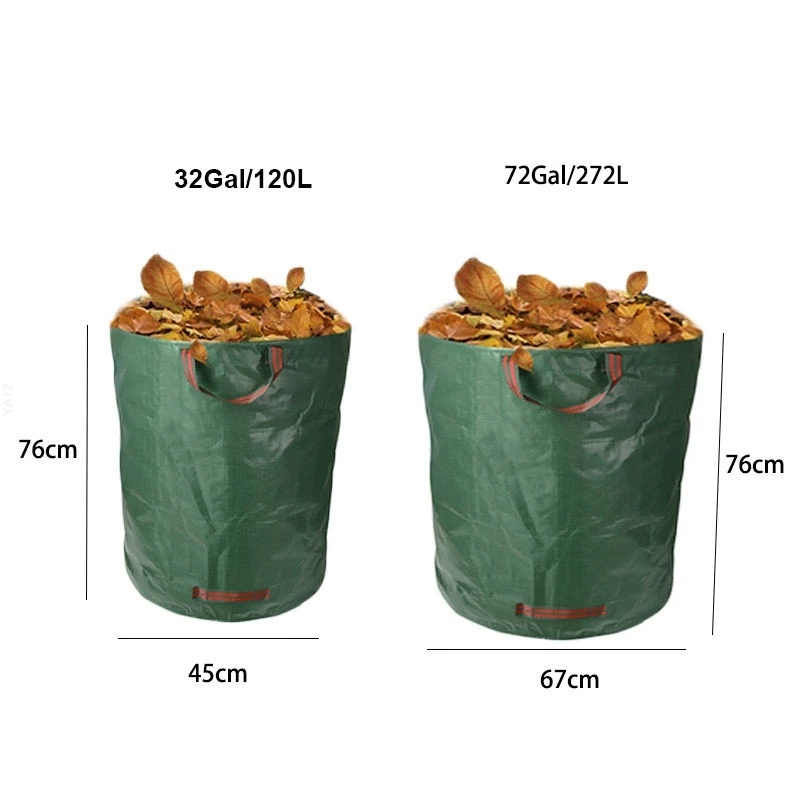 32gal 72gal Large Capacity Garden Waste Storage Bag can Reusable Leaf Sack Trash Foldable Garbage Bins Collection Container C1