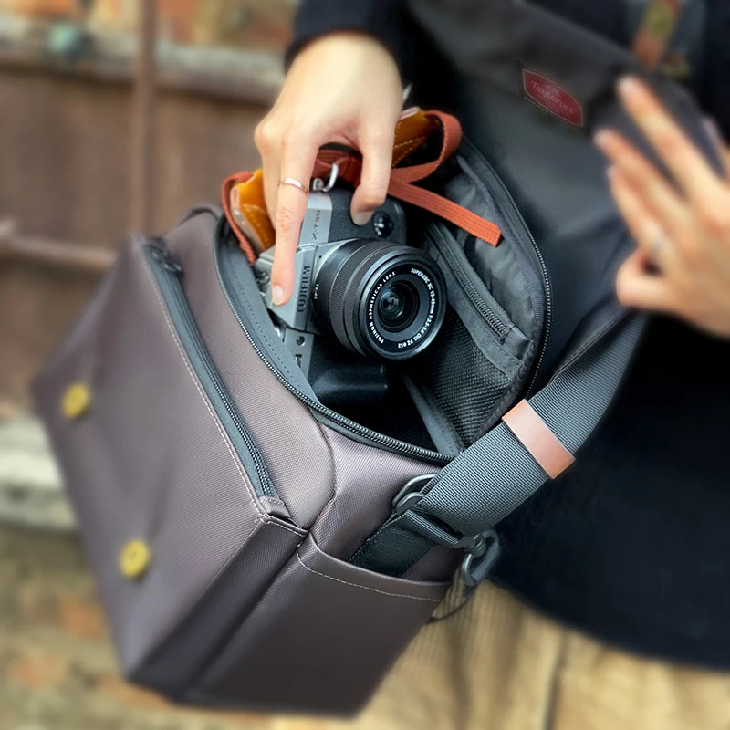 Vintage Digital Camera Bag Compatible for Sony Fujifilm X-T3070d A7C X-S10 Mirrorless Digital Bag DSLR Shoulder Waterproof Case