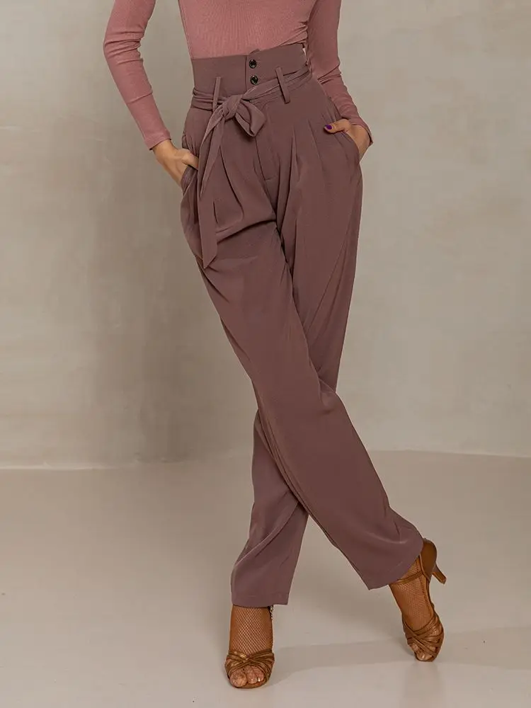 Completo da ballo latino professionale completo da allenamento pantaloni nuovi pantaloni lunghi da donna fasciatura a vita alta Costume per adulti vestiti da Tango