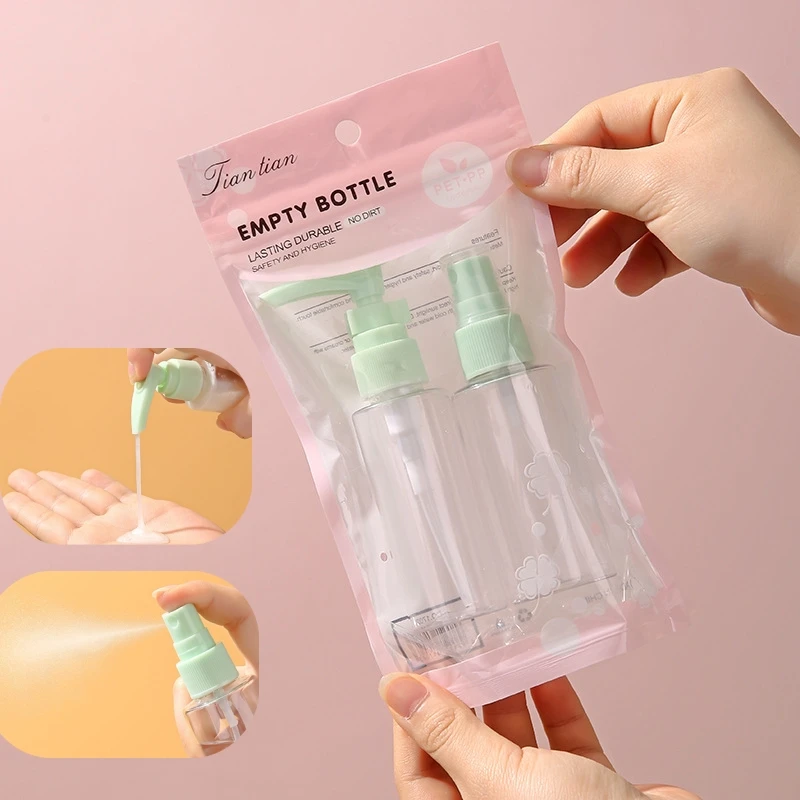 

2Pcs 60ML Spray Lotion Bottles Cosmetic PET Plastic Bottles Sealed Portable and Leak-proof Container Refillable Bottles Travel