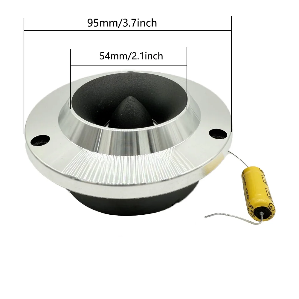AUIN 1 PCS 4 Inch 4 Ohm 300W Treble Speaker For Car Titanium Film Aluminum Modified Car HiFi Horn Tweeter With Capacitance - view 3