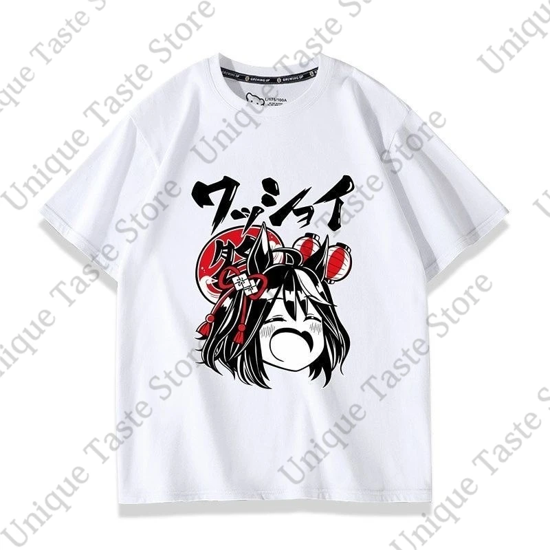 ‌Uma Musume Pretty Derby T Shirt ‌Kitasan Black Cartoon Graphic T-shirt Kawaii Anime Harajuku Summer Cotton Short Sleeve Tee Top