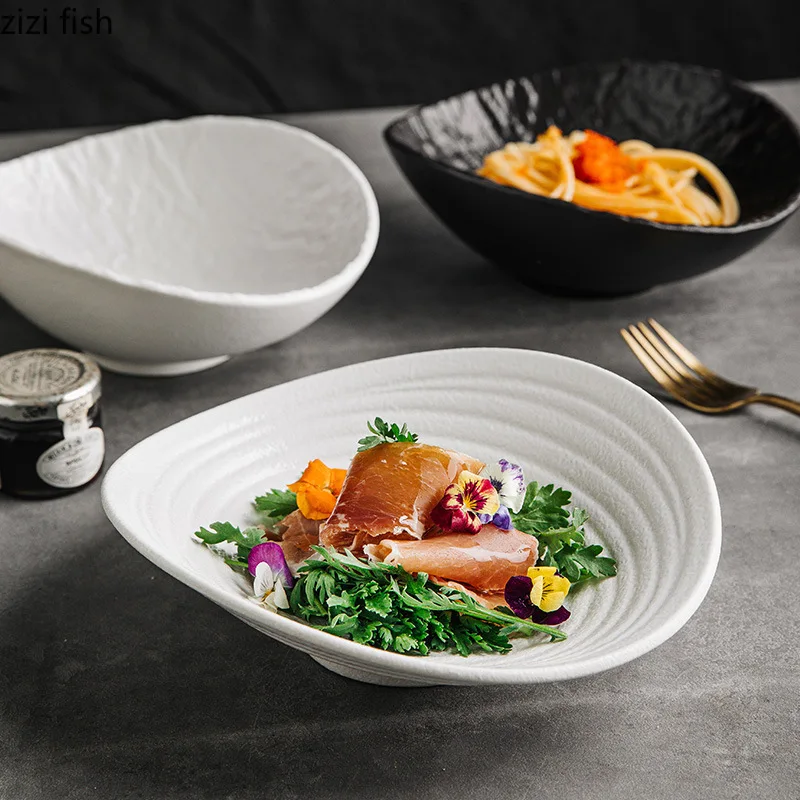 

Irregular Ceramic Bowl Dining Plate Yogurt Bowls Pasta Dish Dessert Bowls Noodle Bowl Soup Plate Breakfast Plates Snack Tray