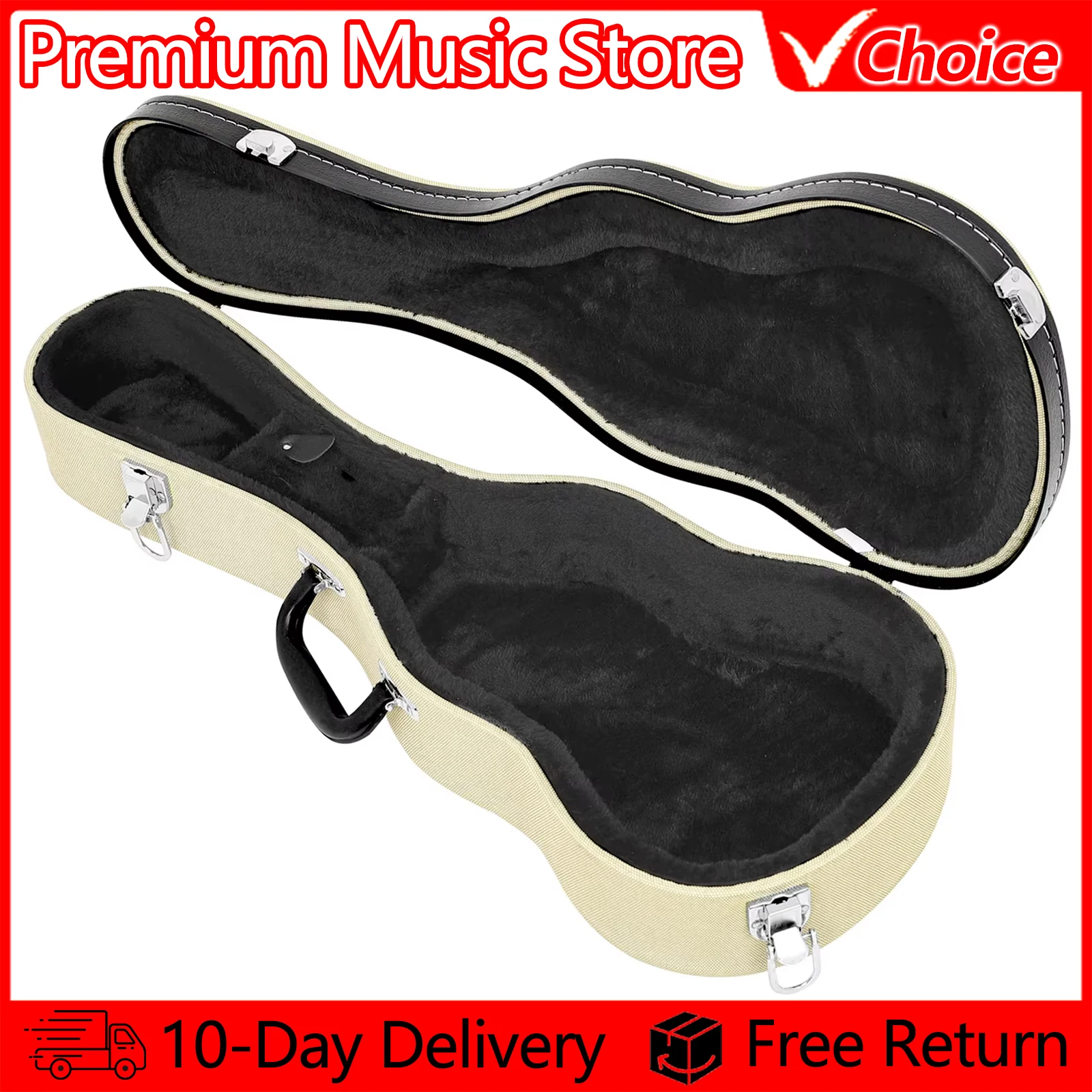IRIN 23 Inch Ukulele Hard Case Hawaii 4-String Guitar Protable Box Case Lightweight Pressure-Proof Mini Guitar Gig Suitcase