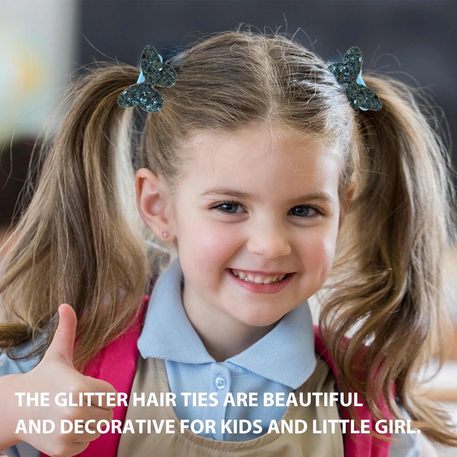 

1pcs High Elasticity Ties For Girls Glitter Sequin Ponytail Holders Kids Stretchy Soft Hair Rings For Parties Daily Wear