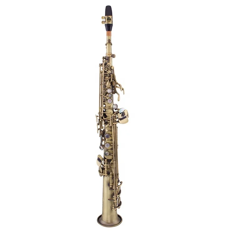 

Factory Wholesale Soprano Saxophone In Matt Antique Bronze Color Performance Level With BB Tone Designed With Style