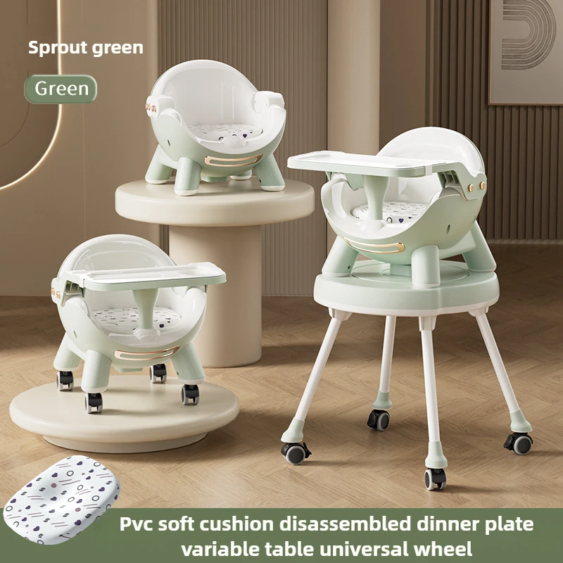 Convertible Baby Feeding Chair – Adjustable Height Toddler Seat with Removable Tray, Portable for Home & Travel Use