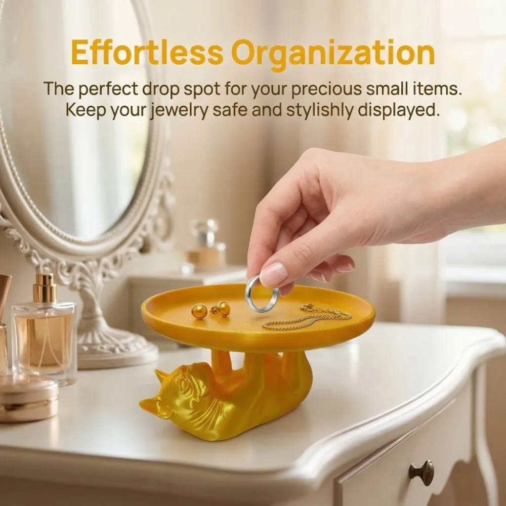

French Bulldog Shape Jewelry Storage Tray INS Creative Ring Display Plates Elegant Simple Bracelets Organizer Birthday Gift