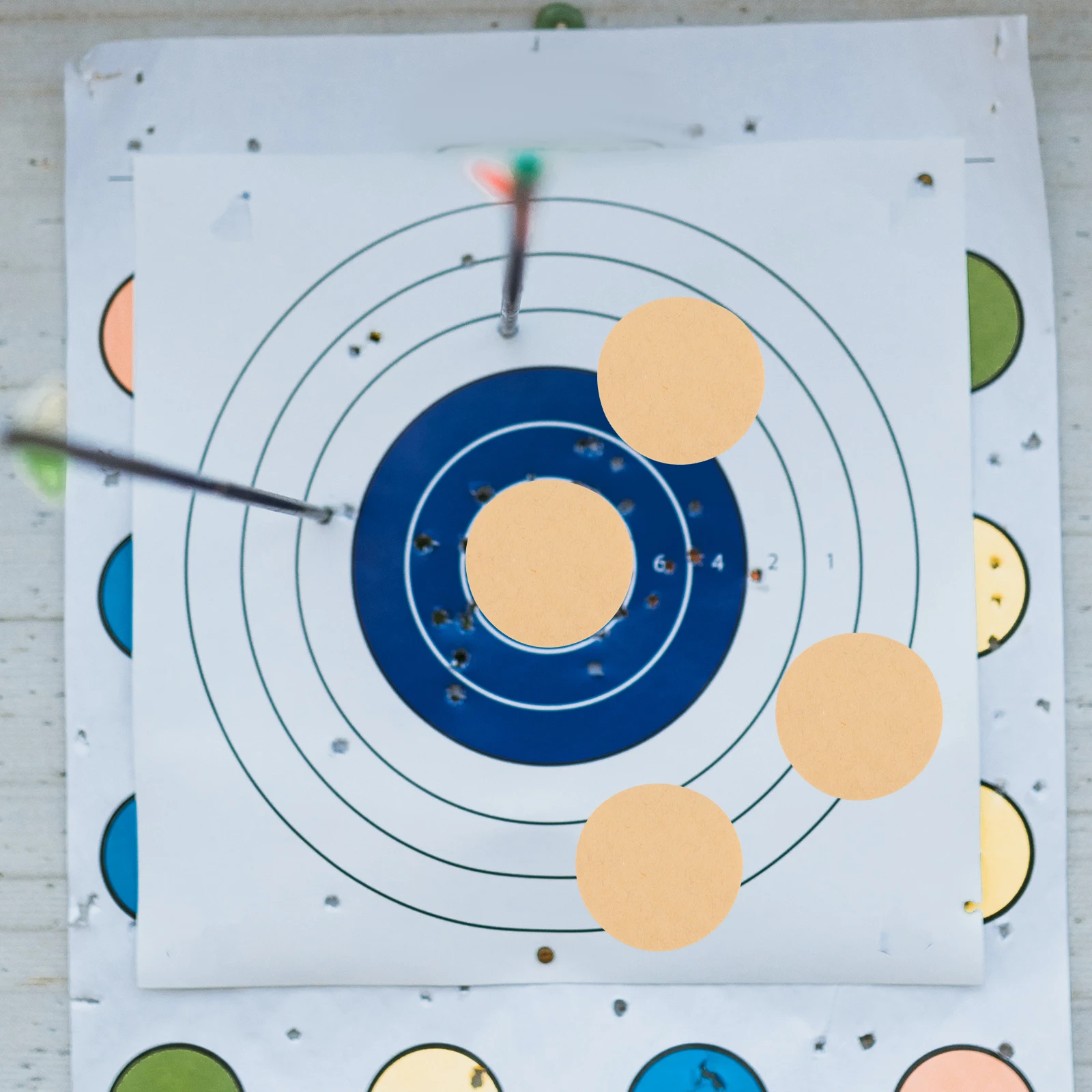 1 قطعة 1 لفة اطلاق النار الهدف ورقة قسط ملصقات الرش تأثير التدريب المعونة ذاتية اللصق ملصق مائي ل ملصقات دائرة المحمولة #1