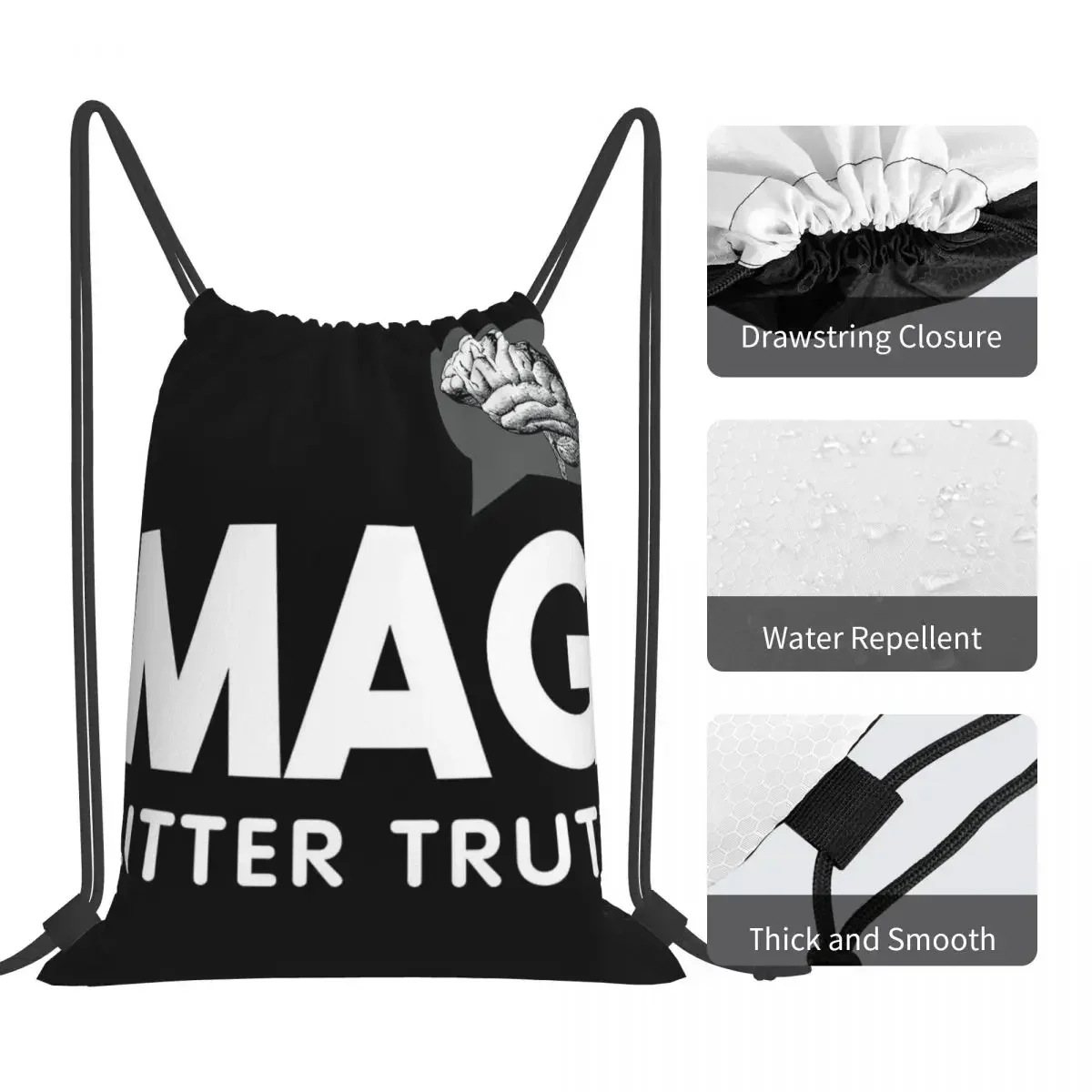 MAG BITTER TRUTH-mochilas multifunción con cordón para hombre y mujer, bolso de bolsillo para zapatos, bolsa de libros para estudiantes