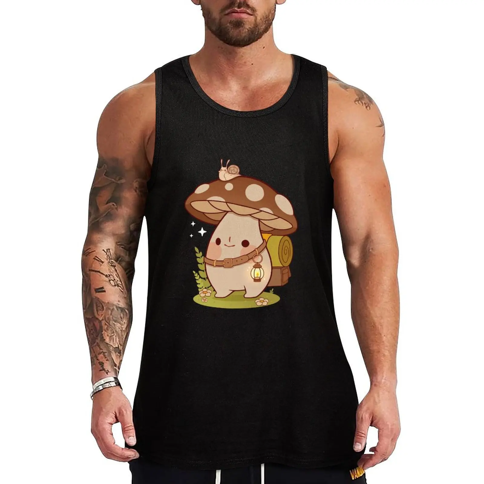 Small adventure mushroom and snail Tank Top Muscle Tank Top Athletic Fit Gym Workout Sleeveless