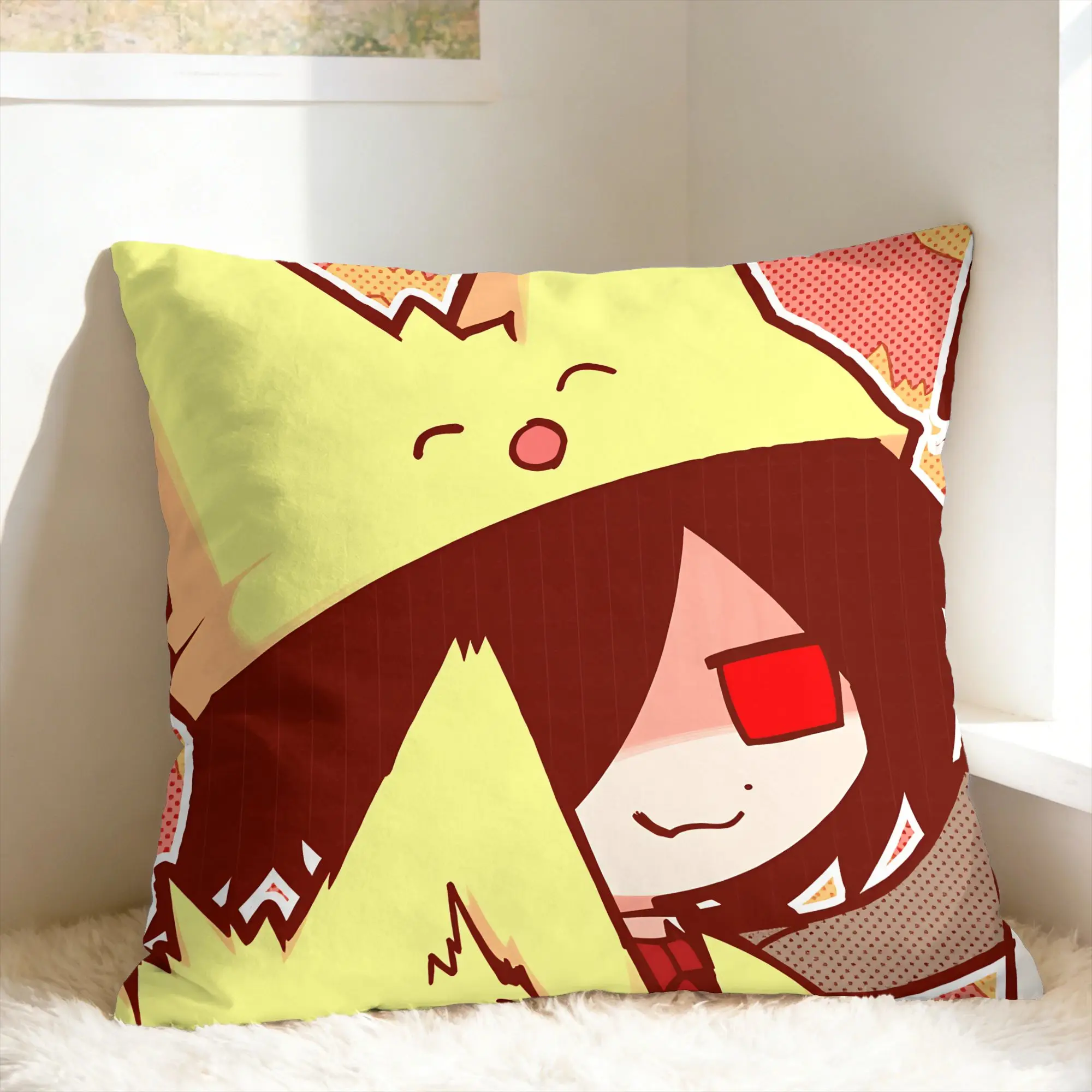 Pillow Case M-mogeko castle Square  Pillow Cover For Sofa Car Home Decor Cute Funny Pillowcases