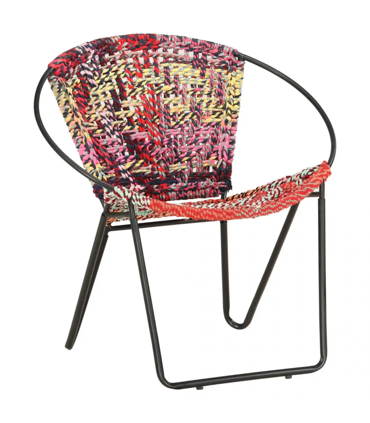 Multicolor fabric chindi circular chair armchairs