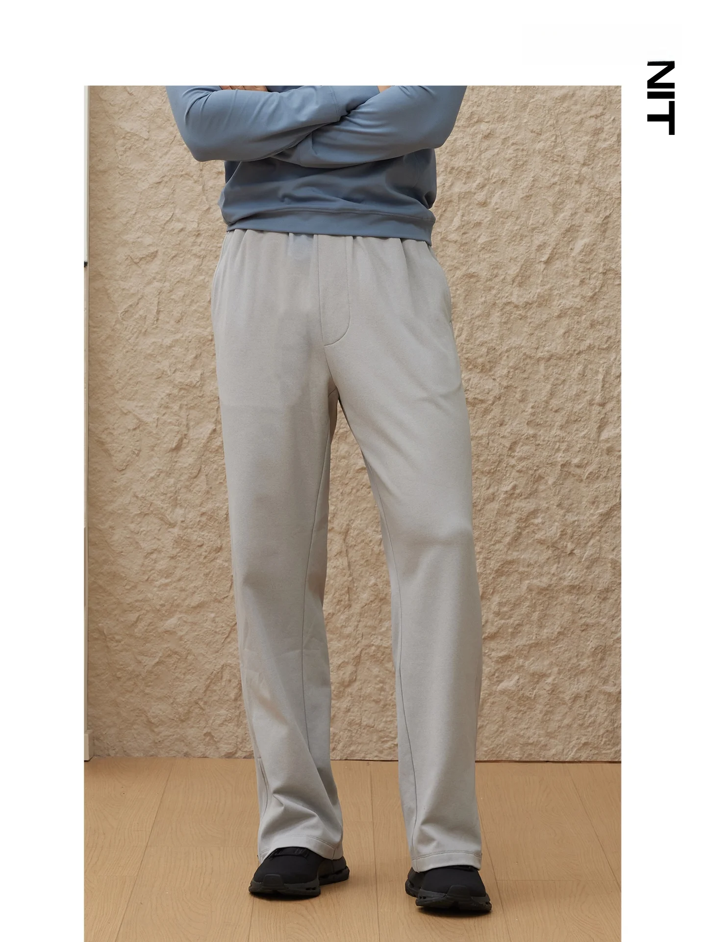 

Мужские базовые брюки с прямыми штанинами, повседневные брюки для фитнеса, зимние теплые брюки из полиэфирного волокна с высокой талией на молнии