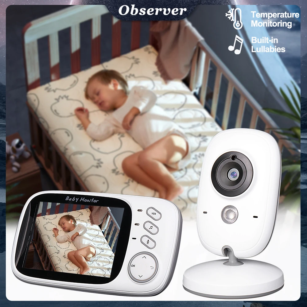 VB603 Video Baby Monitor 2.4G Two-way Audio Surveillance Camera with Temperature Display Mother Kids IR Night Vision Baby Items