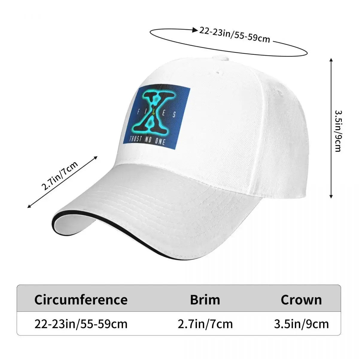 X Files X Baseball Caps Snapback Fashion Baseball Hat Breathable Casual Outdoor For Men's And Women's Polychromatic Customizable