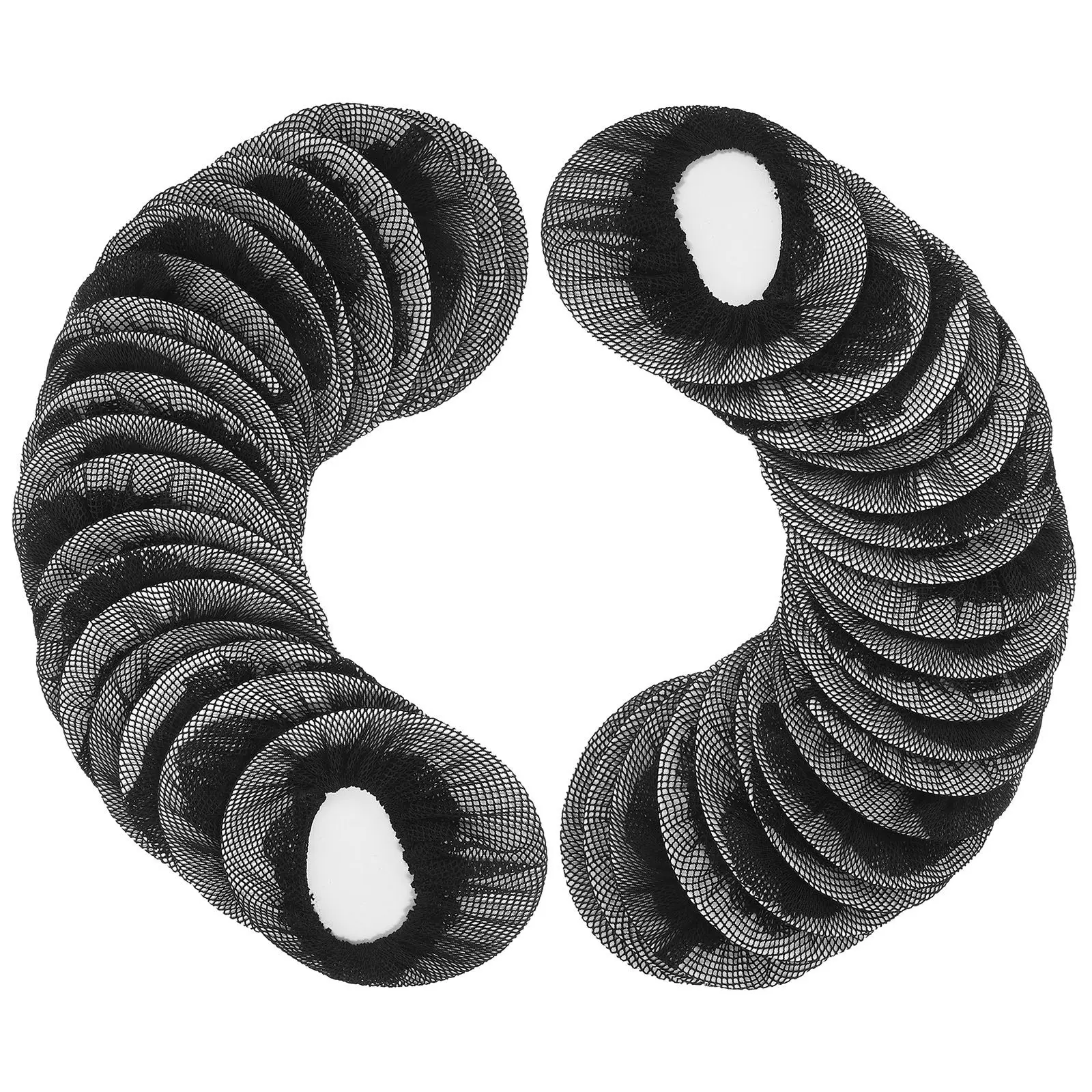 20Pcs Ballet Hair Nets Elastic Band Medium Black Reusable Bun Covers for Dance Ballet Skating Hair Accessories